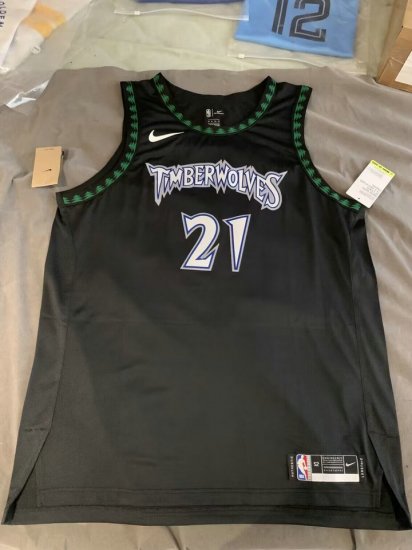 Minnesota Timberwolves Kevin Garnett 21 Retro Jersey Black Player Version